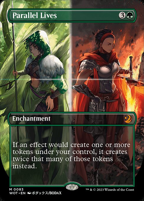 cards like parallel lives mtg it puts twice that many of those tokens onto the battlefield instead. MTGNexus - Parallel Lives