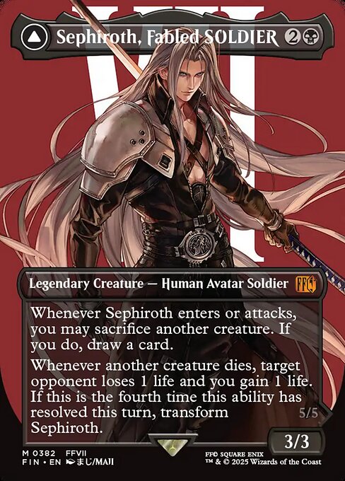 Sephiroth Fabled Soldier Sephiroth One Winged Angel Borderless - MTG Collection Builder Sephiroth Fabled Soldier Sephiroth One Winged Angel Borderless - MTG Collection Builder