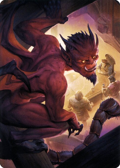 mtg baldur's gate art cards Raphael, Fiendish Savior Card (40) [Commander Legends: Battle for Red Claw Gaming Imp Art Card - MTG